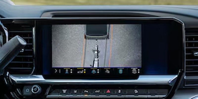 2026 Silverado 2500HD underbody camera view on the centre touchscreen