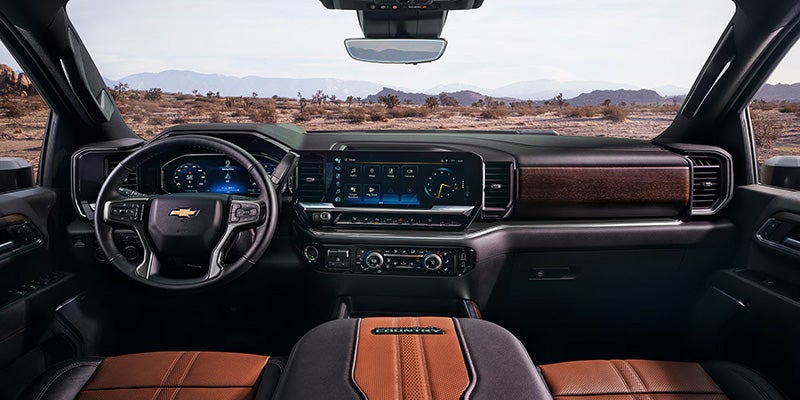 2026 Silverado 2500HD High Country interior with the dashboard and touchscreen