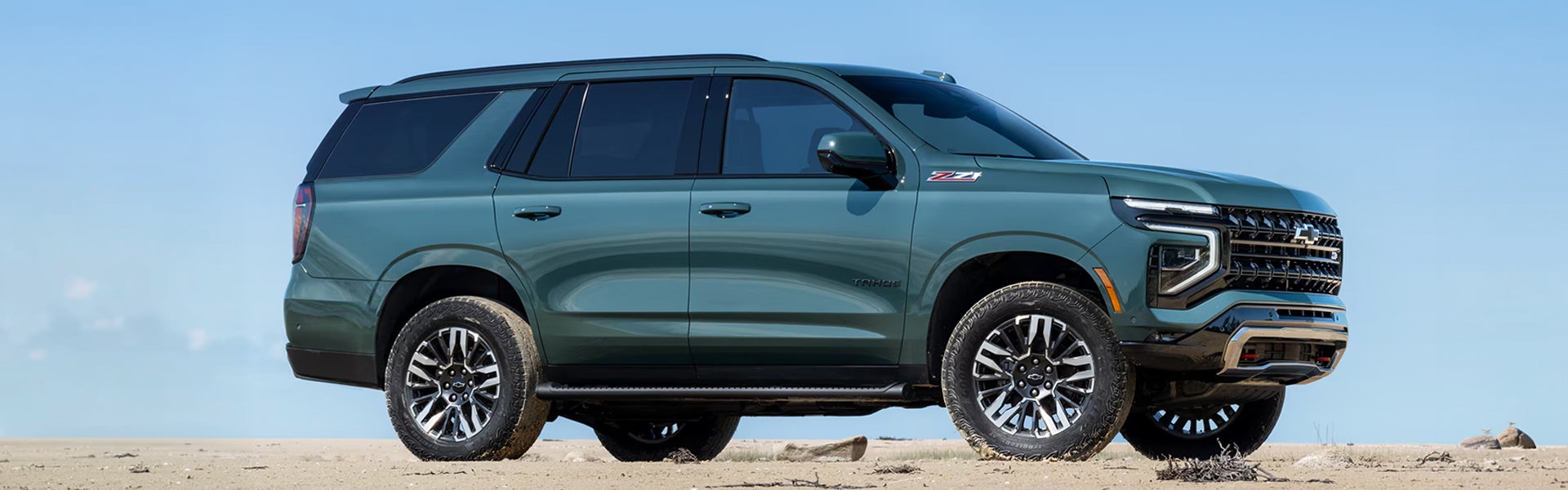 2027 Chevrolet Tahoe Z71 green desert side profile