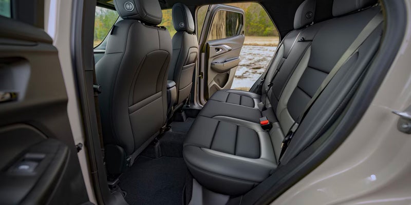 2026 Chevrolet Trailblazer rear seat interior with the door open