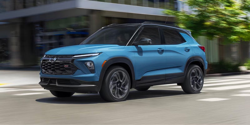 2026 Chevrolet Trailblazer exterior in motion on a city street
