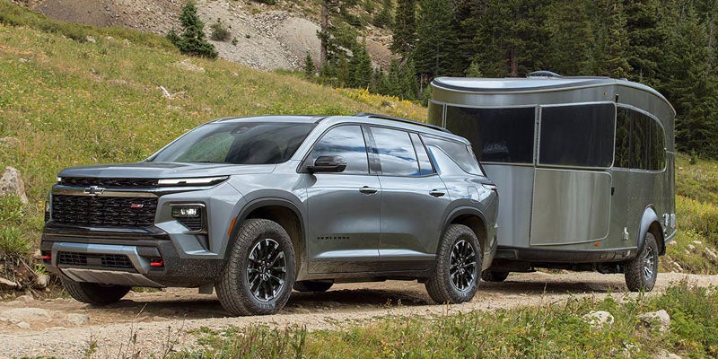 2027 Chevrolet Traverse with a trailer, properly equipped for towing