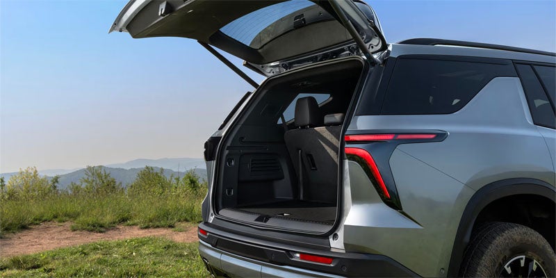 2027 Chevrolet Traverse rear cargo area with the seats folded